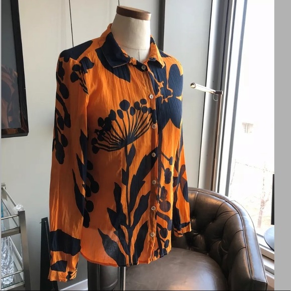 New Nice Things Poppy Buttondown Shirt Size 36 / 4 - Picture 2 of 6